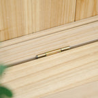 Outdoor Storage Bench in Natural Fir Wood with Backrest for Garden and Terrace, 115x45x75cm