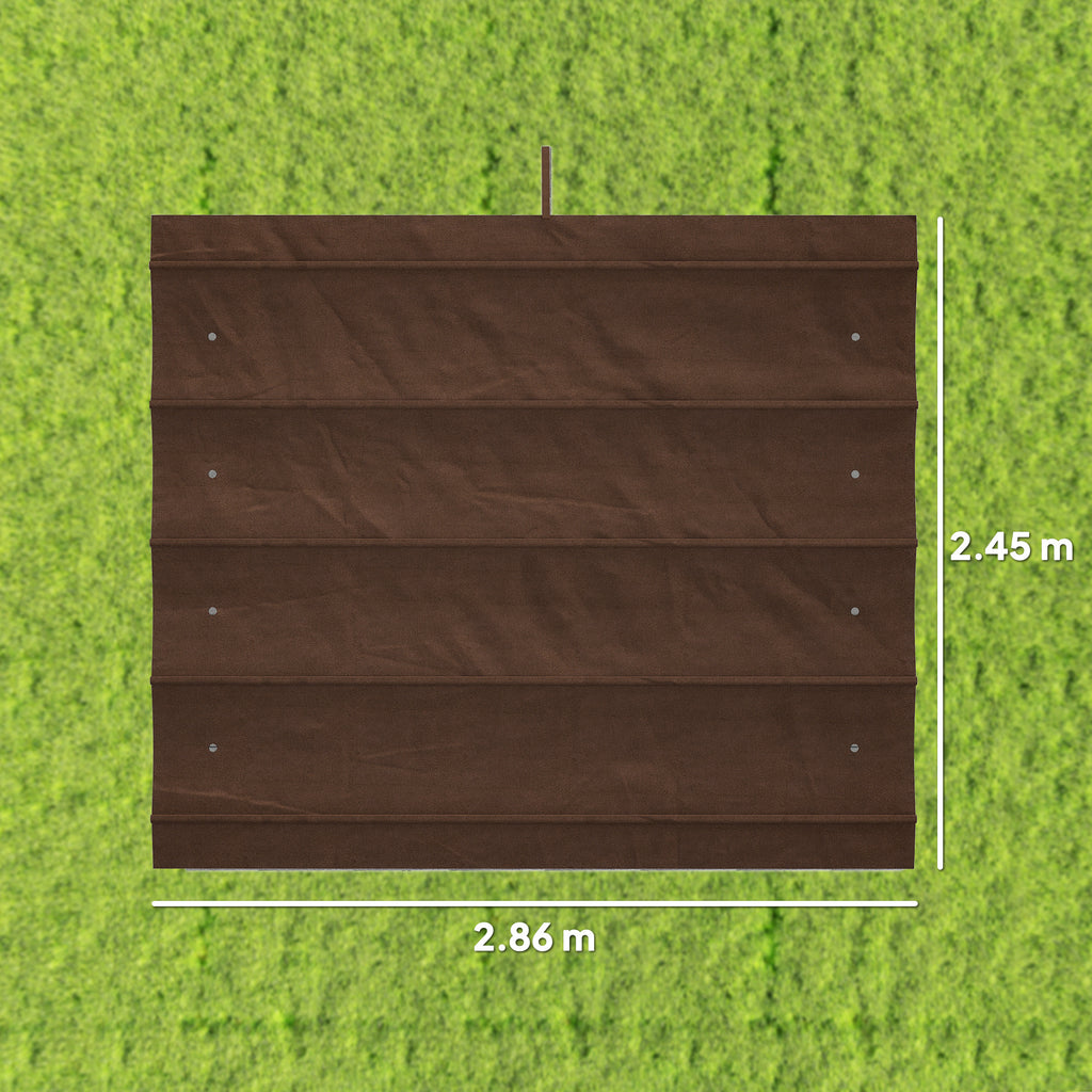 Outsunny Coffee White Polyester UV-Resistant Outdoor Pergola Cover with 8 Drainage Holes, 286x245 cm