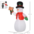 242cm Giant Inflatable Snowman with LED Lights, Waterproof Outdoor Christmas Decoration