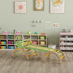 AIYAPLAY 8-in-1 Children's Play Set with Triangle, Smooth Wall and Arch, Made of Poplar and Pine Wood, 191.5 x 74.5 x 63 cm