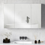 kleankin Bathroom Wall Cabinet with 3 Mirrored Doors and Adjustable Wooden Shelves 90x13.5x60 cm, White