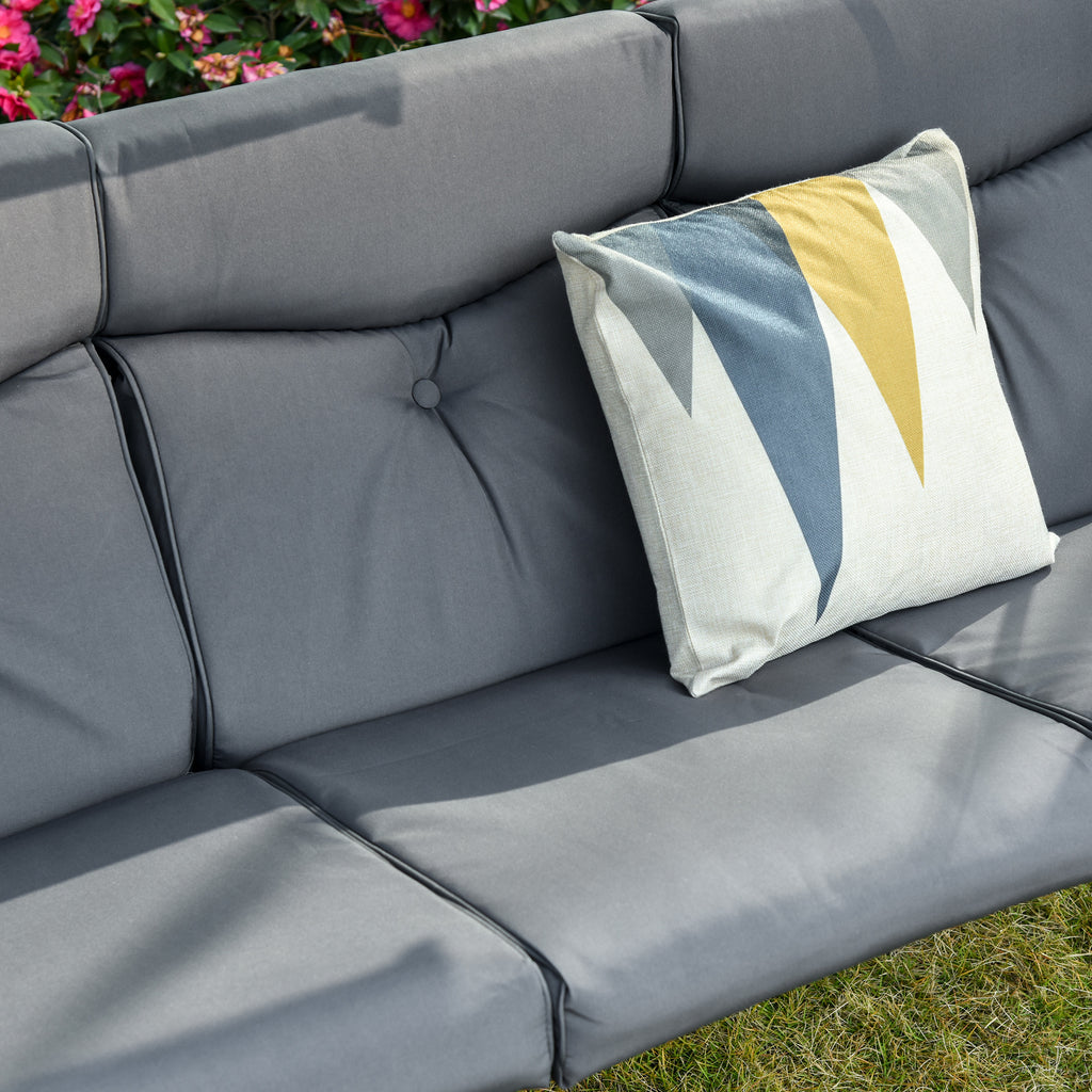 Outsunny 3-Seater Garden Swing, Outdoor Swing with Adjustable Canopy and 2 Side Tables, Grey 271x125x177cm