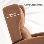 Velvet Lift Relax Chair with 160° Reclining Backrest with Remote Control, Dark Brown