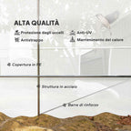 Outsunny 8x3x2 m Tunnel Greenhouse with Plastic Lining and Reinforced Steel, White