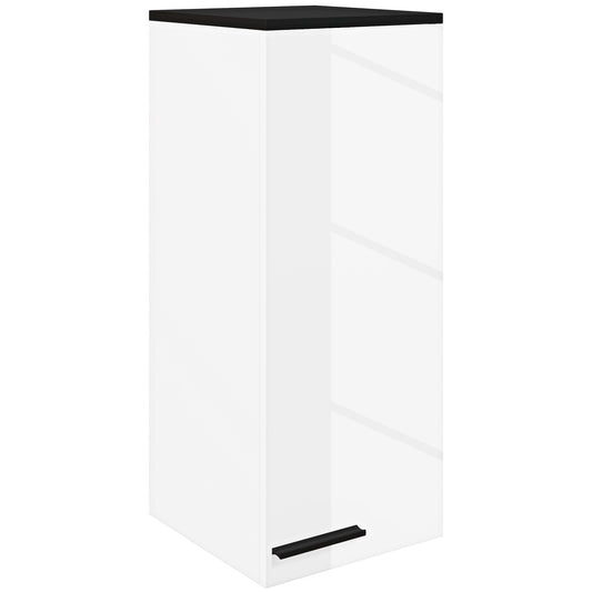 Wall-Mounted Bathroom Cabinet with 3 Shelves and Adjustable Shelves, 30x32x73 cm, White