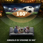 HOMCOM 120" 16:9 HD 4K/8K Projector Screen, 160° Viewing Angle, Double-Sided and Foldable Tripod, White