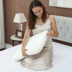 Rapid Rebound Memory Foam Pillow with Removable and Washable Cover, 60x40x10 cm, Cream White