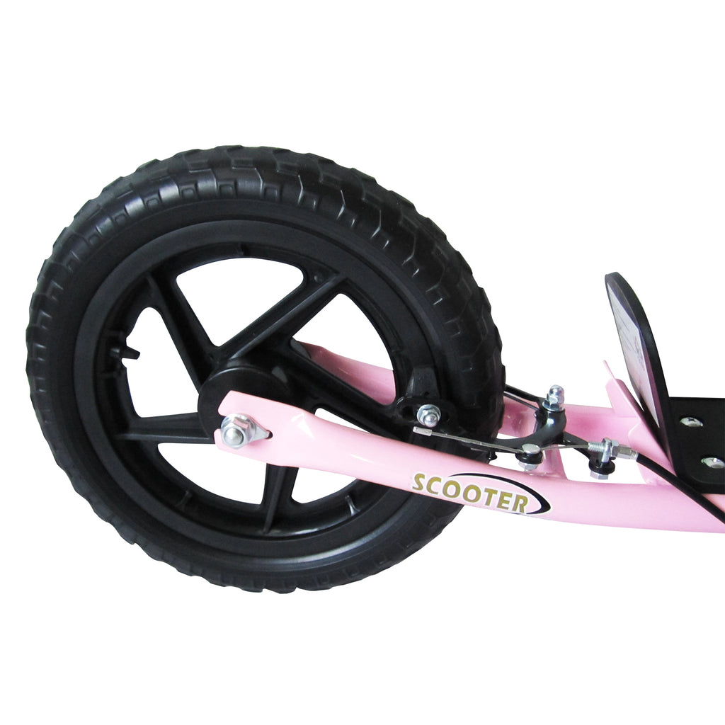Kids Scooter for 5-12 Years Old with Rear Brake and Adjustable Handlebar, 120x52x80-88 cm, Pink