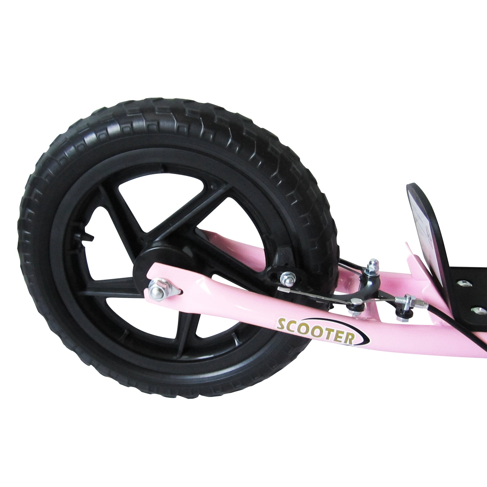 Kids Scooter for 5-12 Years Old with Rear Brake and Adjustable Handlebar, 120x52x80-88 cm, Pink