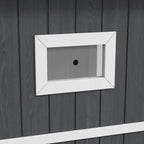 2-Tier Outdoor Wooden Cat Kennel with Asphalt Roof and 4 Doors, 60x60x90.5cm, Gray - Borgè