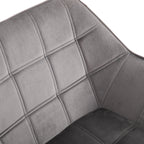 TROMSO | Scandinavian Style Wooden and Velvet Effect Armchair Grey for Living Room or Office, 67x61. 5x71 cmstyle armchair in wood and Grey velvet effect for living room or office | 64x62x72.5 cm