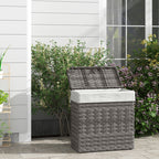 Outsunny basket garden container and house in rattan with internal fabric, 57x34x62cm, gray - Borgè