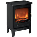 Electric Fireplace with Flame Effect, Adjustable Temperature 900W-1800W, Coverage 15-20m², 39x26x54.8cm, Black