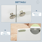 Raised Dog Bowls with 44L Cabinet and 2 Steel Bowls, 60x30x35.5cm, White - Borgè