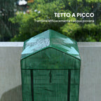 Outsunny 5-Tier Greenhouse with Zip Door, Steel and PE, 69x49x193 cm, Green
