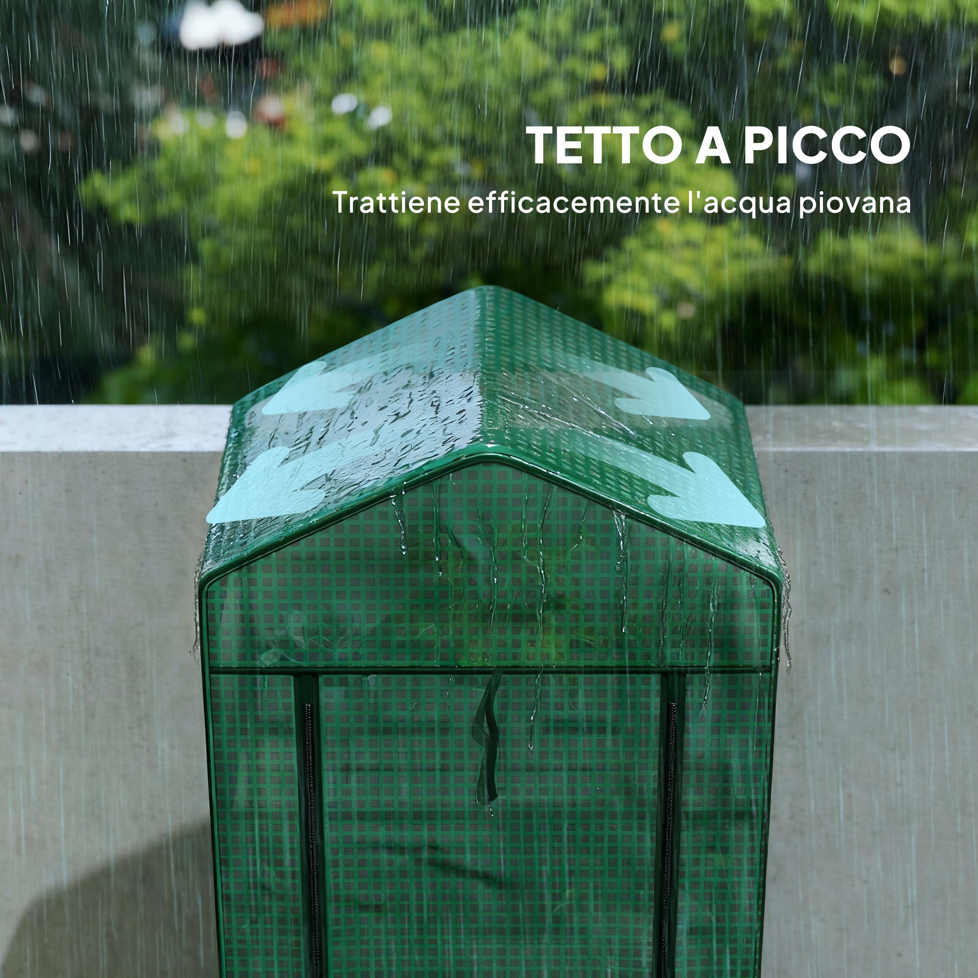 Outsunny 5-Tier Greenhouse with Zip Door, Steel and PE, 69x49x193 cm, Green