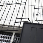 Black Metal Rabbit and Guinea Pig Cage with 2 Doors and Removable Tray 81.2x52.7x70cm - Borge' Group Limited