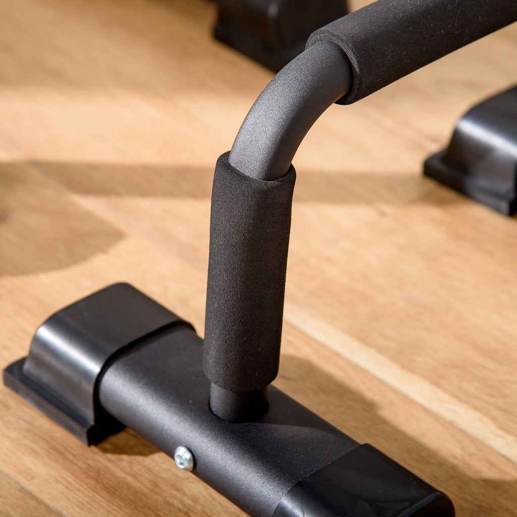 Set of 2 Steel Parallel Bars with Non-Slip EPE Grip, 36x25x20 cm, Black