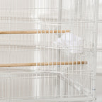 PawHut Indoor Bird Cage with Removable Tray, 4 Wheels and Perch, 78x52x132 cm, White