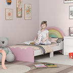 Zonekiz children's bed 3-6 years with side sides anti-fold in mdf, 143x74x66 cm, white and pink - Borgè