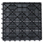 Outsunny Set of 11 Non-Slip Interlocking Outdoor Tiles in Recycled HDPE, 30x30x2.2 cm, Grey