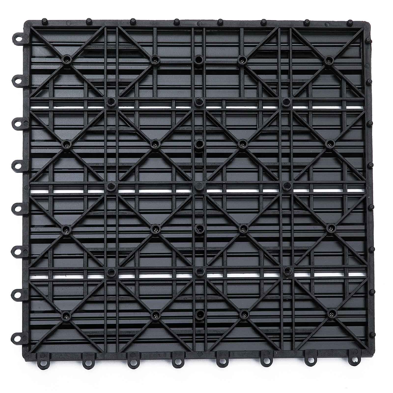 Outsunny Set of 11 Non-Slip Interlocking Outdoor Tiles in Recycled HDPE, 30x30x2.2 cm, Grey