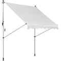 Outsunny 2x1.5m Outdoor Roller Awning with Crank, Adjustable Height and Angle, White