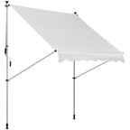 Outsunny 2x1.5m Outdoor Roller Awning with Crank, Adjustable Height and Angle, White