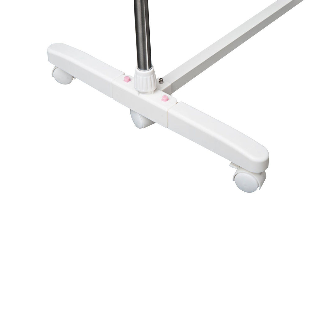HOMCOM Vertical Folding Drying Rack in Steel and Plastic with 6 Wheels and 4 Adjustable Shelves, 142x55x172 cm - Borgè