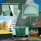 4-Person Water-Repellent Camping Tent with UV Protection, Fiberglass Poles, 4.55x2.3x1.8 m, Green