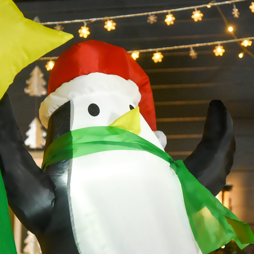 Giant Inflatable Christmas Tree 243cm with LED Lights and Santa Claus, Waterproof Outdoor Christmas Decoration - Borgè