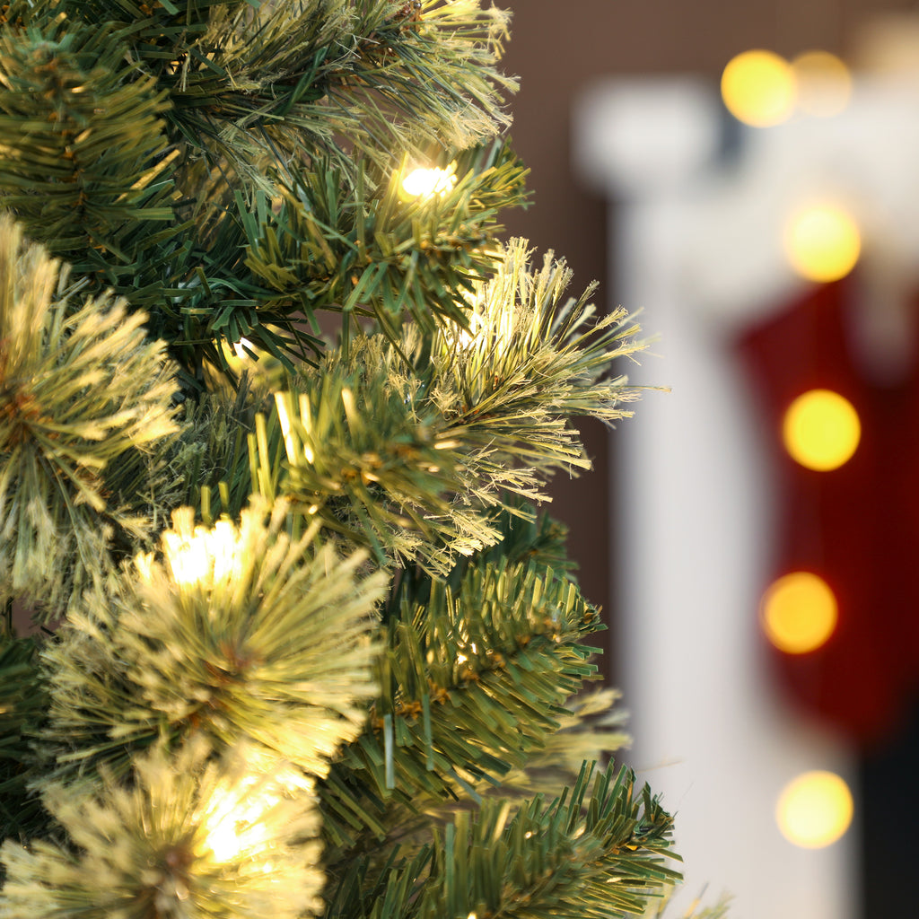 60cm Tall Small Christmas Tree with 35 White LED Lights, 68 Thick and Fireproof Branches