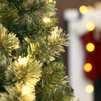 60cm Tall Small Christmas Tree with 35 White LED Lights, 68 Thick and Fireproof Branches