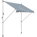 Outsunny 2x1.5m Outdoor Roller Awning with Crank, Adjustable Height and Angle, White and Green