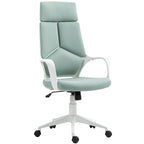 Fabric Office Chair with Rocking, Adjustable Height and Swivel Seat, 63x63x117-127 cm, Green