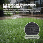 Outsunny Artificial Grass 1m x 4m, Synthetic Carpet with 10mm Height, Draining, Green