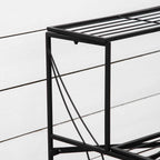 Outsunny Wrought Iron Plant Stand, 3-Tier Outdoor Plant Ladder, Black