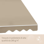 180x70cm Drop-Down Awning with Roller Blind and Adjustable Angle 0-120°, Beige