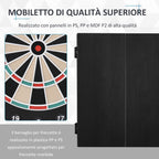 Electronic Dartboard with Automatic Scoring, 12 Darts and 6 Displays, 51x6.5x57cm, Black
