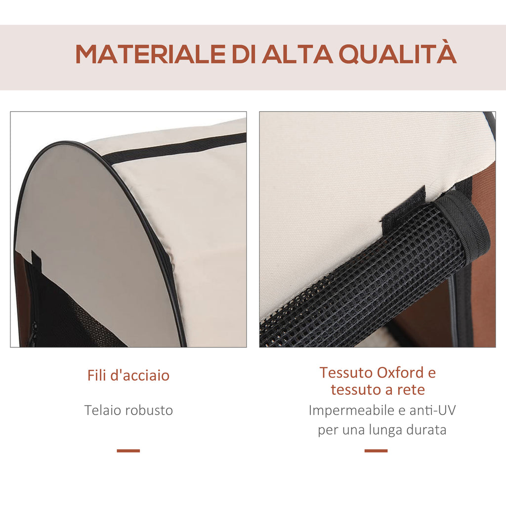 Foldable Pet Carrier, 61x46x51cm, Coffee