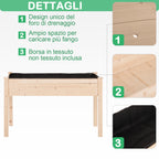 Outsunny Raised Vegetable Garden Bed, Hanging Urban Vegetable Garden Planter Table with Fabric Cover for Garden, 122.5x56.5x76cm, Wood