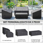 Outsunny 4-Piece Waterproof Garden Furniture Covers, Black