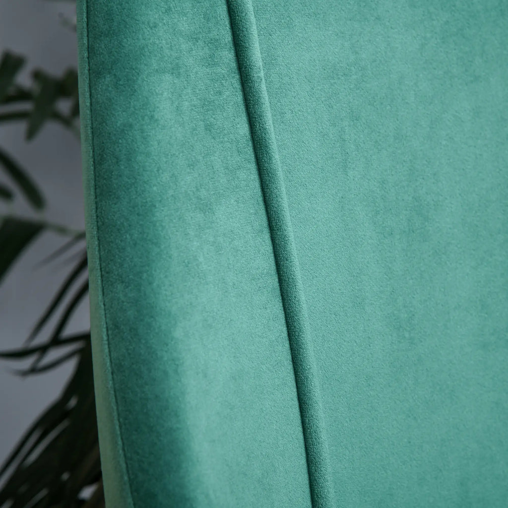 Set of 2 Modern Upholstered Dining Chairs with Upholstery and Backrest, Iron Legs for Kitchen, Living Room or Lounge in Modern Style, Green and Black, 50x56