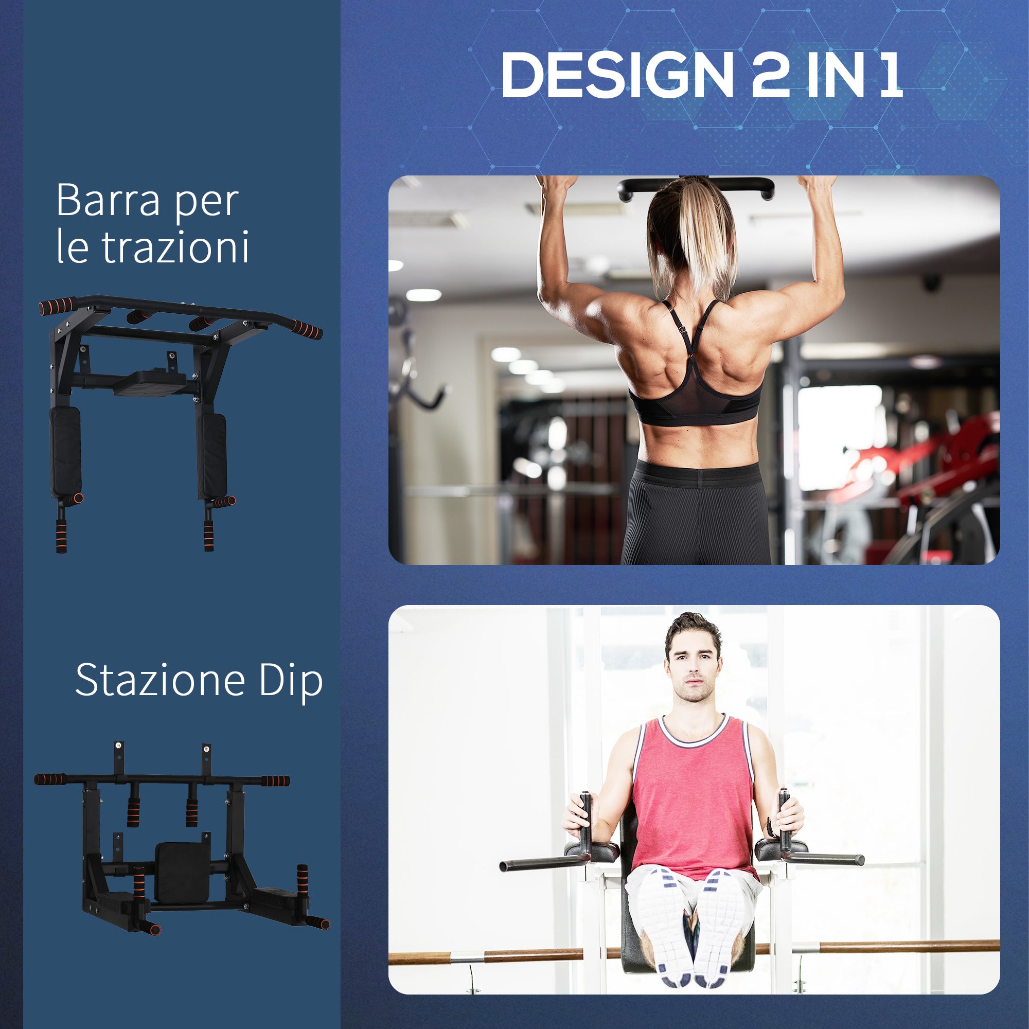 Wall-Mounted Steel Pull-Up Bar with Non-Slip Pads, Max Load 120kg, Black