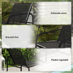 Garden Set with 2 2-Seater Sofas, 2 Armchairs and a Glass Top Coffee Table, Black