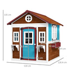 Outsunny Playhouse for Children 3-8 Years with Tilting Roof, Pots and Planters, in Fir Wood, 114x126.4x135 cm - Borgè