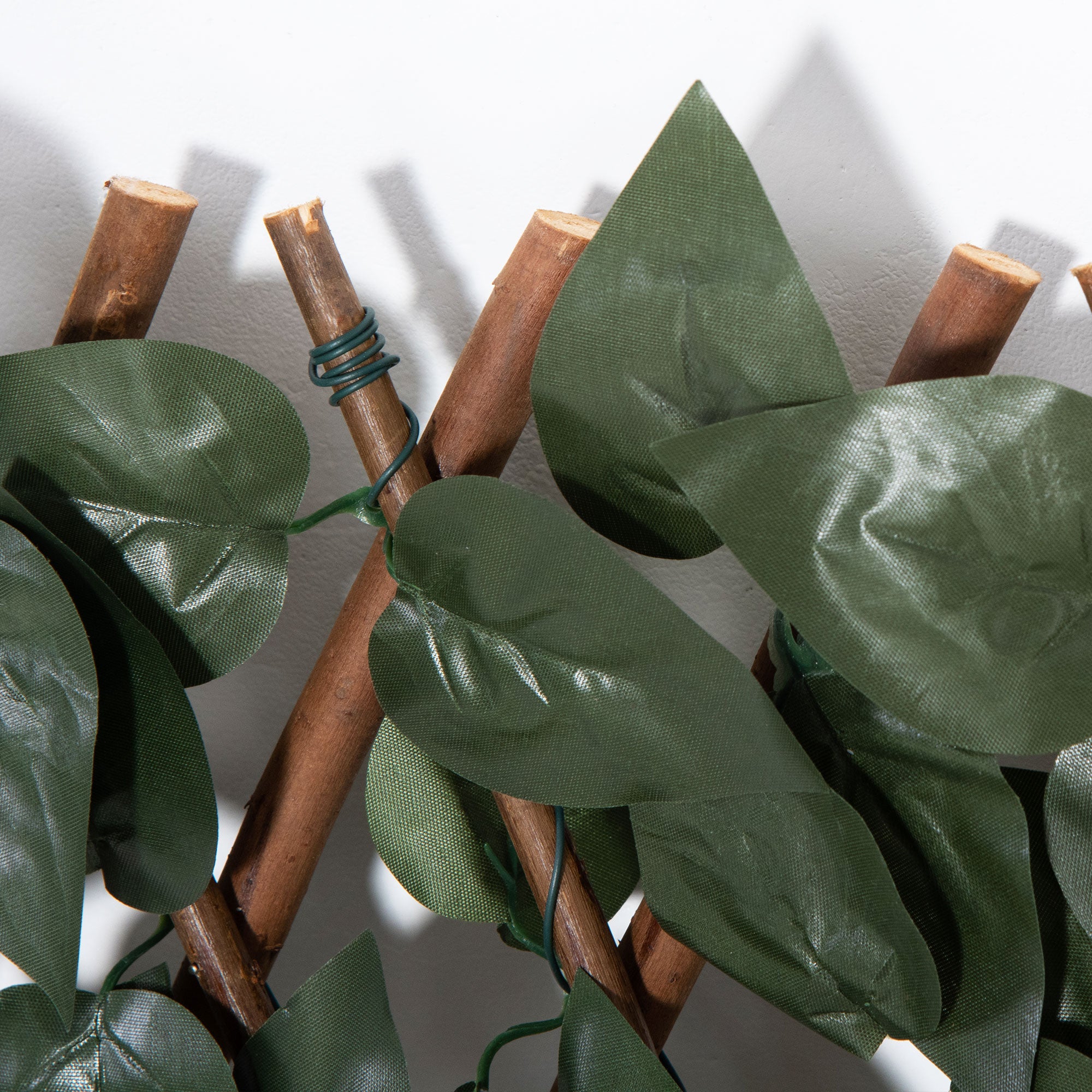 8-Piece Extendable Green Hedge for Outdoors, Made of Wood and Polyester, 200x100cm