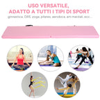 Foldable Gymnastics Mat, 5cm Thick and Non-Slip Fitness Mat, 180x60x5cm, Pink