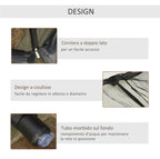 Mosquito Net for Umbrella 3x3 m Adjustable Dense Mesh with Zipper Opening, Black - Borgè