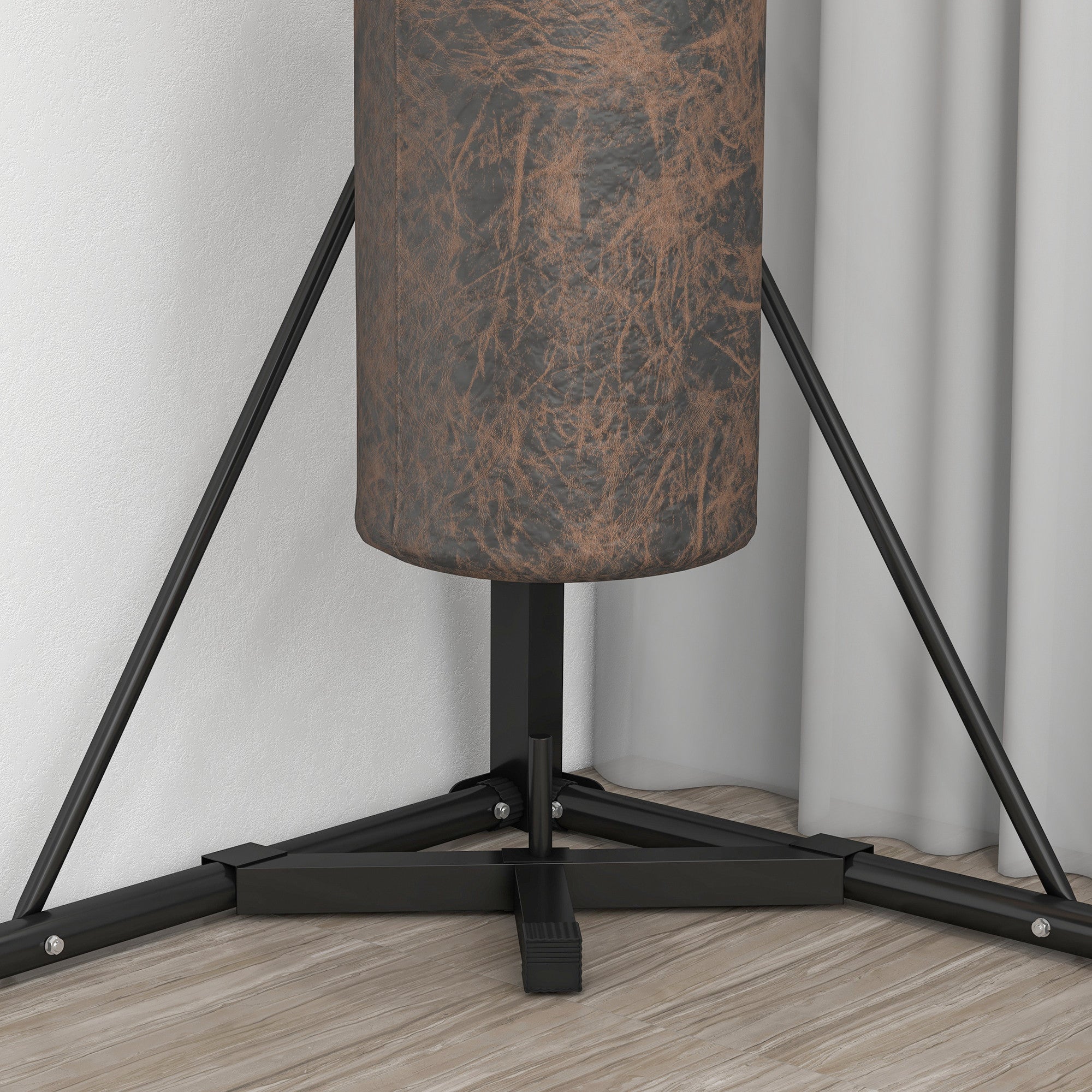 SPORTNOW Height-Adjustable Freestanding Punching Bag Stand with Triangular Base, 170x90x182-225 cm, Black